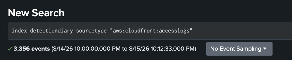 Splunk search showing connected ingest pipeline