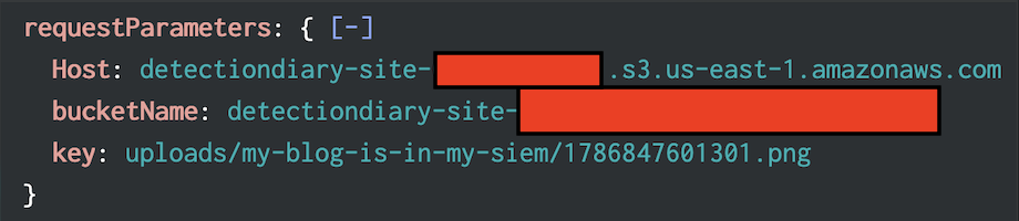 An example of an image being uploaded for the blog from GitHub Actions