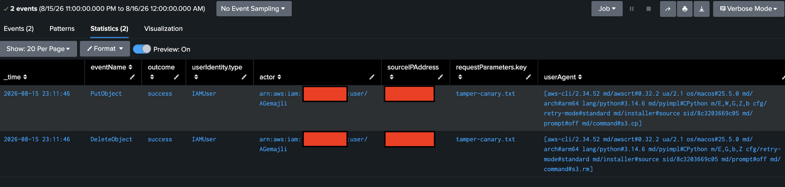 Splunk detection logic working
